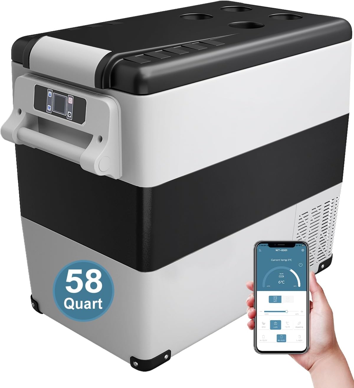 Portable 12 Volt Refrigerator - 58 Quart Electric Cooler