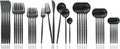JASHII Silverware Set 36 Piece Matte Black Flatware - Service for 6