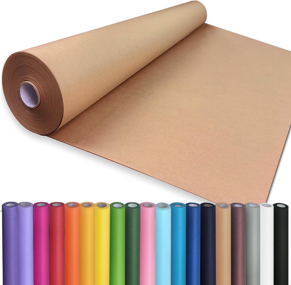 PerkHomy Brown Kraft Paper Roll 48in x 300ft for Gift Wrapping