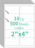 500 Sheets 2 in x 4 in Labels 10-up for Laser and Inkjet Printers