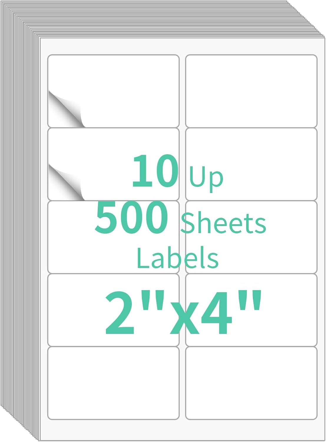 500 Sheets 2in x 4in Customizable Labels for Inkjet/Laser Printers