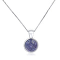 Natural 8mm tanzanite round pendant - dainty December birthstone