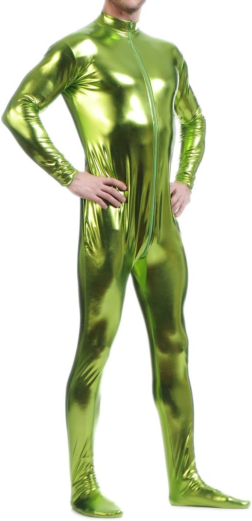Seeksmile Unisex Metallic Bodysuit for Halloween Costume Fun