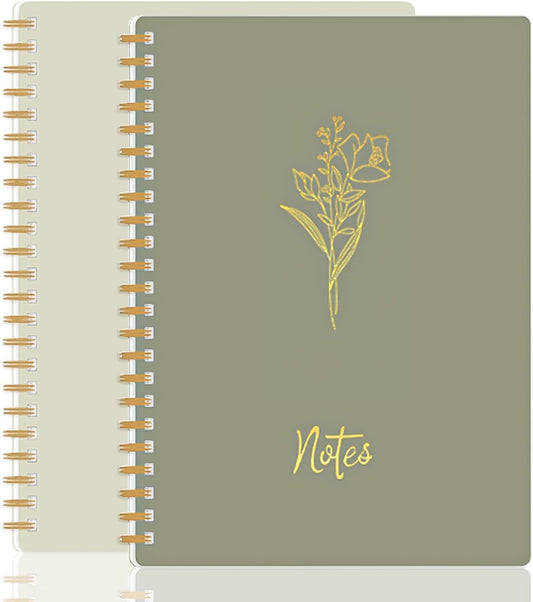 Prelady 2-Pack Aesthetic Spiral Notebooks - Perfect for Journaling & Work