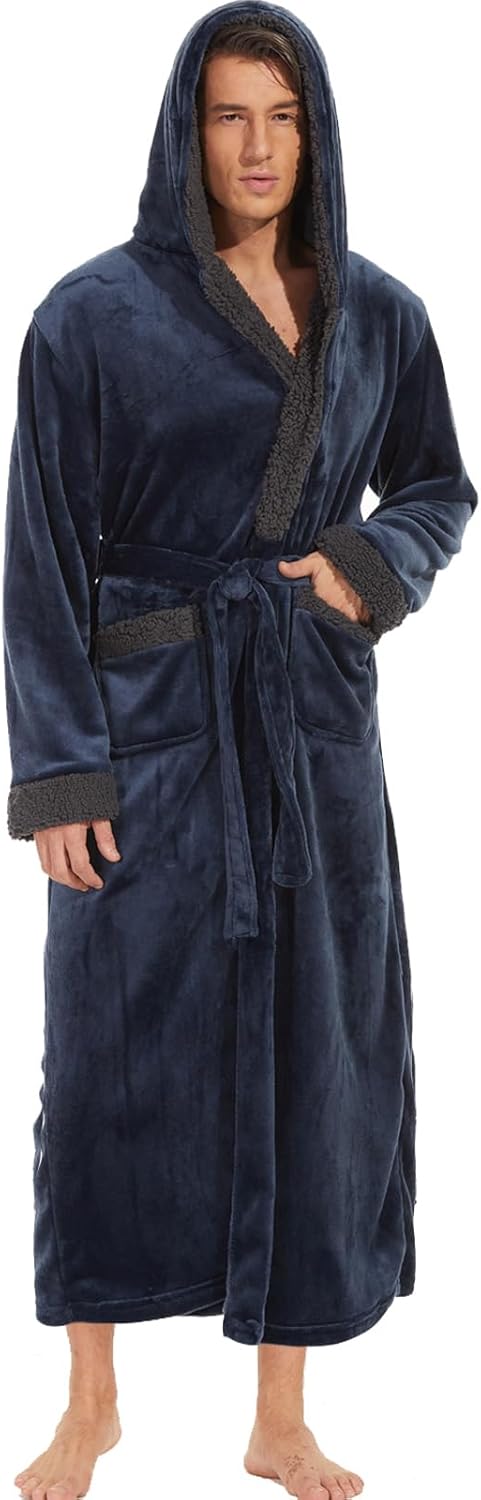 ccko Mens Robe with Hood for Big and Tall Comfort and Warmth