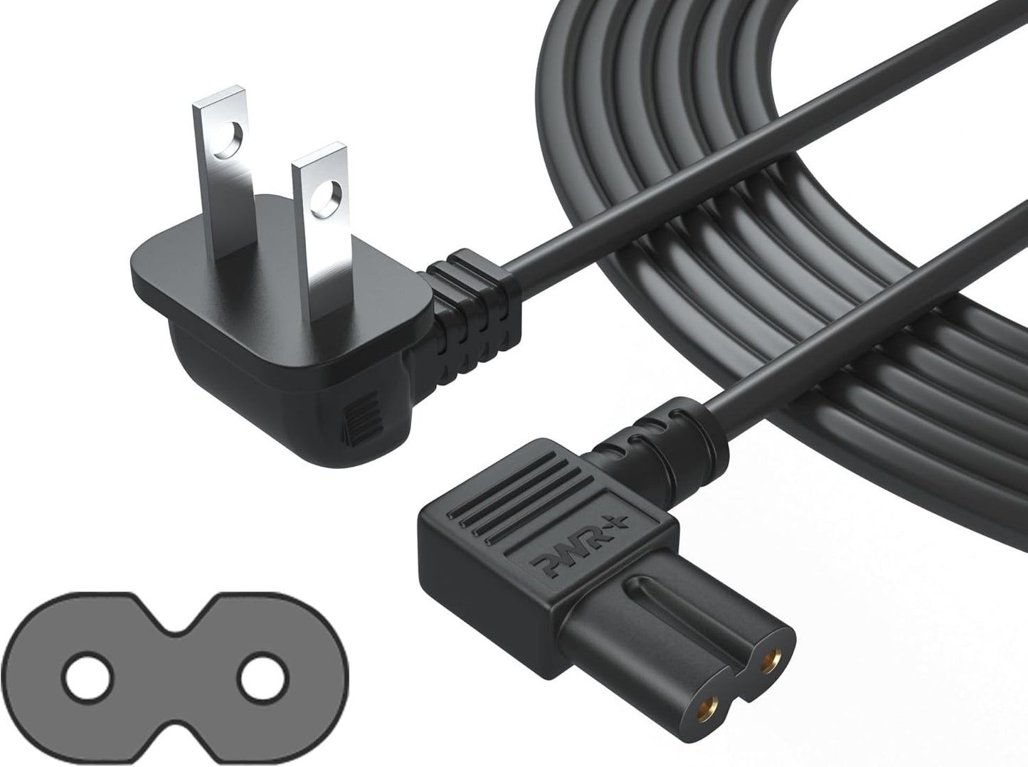 2 Prong TV Power Cord for Samsung TCL Roku