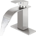Qomolangma Waterfall Spout Bathroom Faucet - Brushed Nickel Finish
