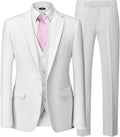 YND Men's 3 Piece Suit Set with Tie - Slim Fit Two Button Jacket