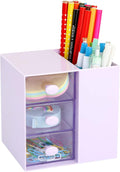 Small Desk Organizer with Drawer - Compact Desktop Storage Box