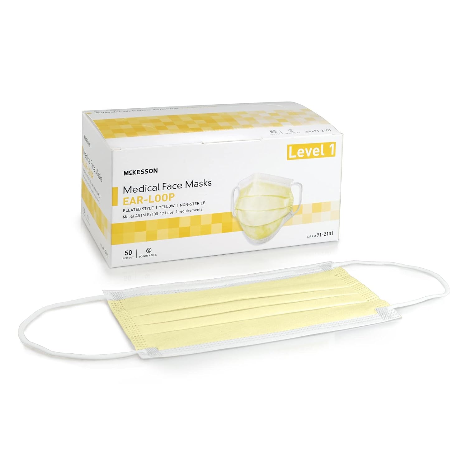 McKesson Medical Face Masks Level 1 with Ear Loops for Adults