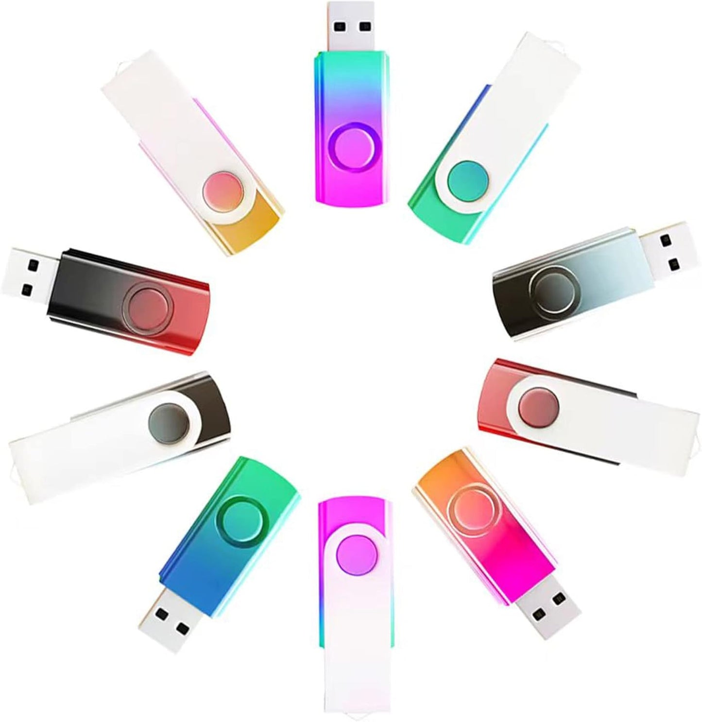 10 Pack 64GB USB Flash Drives for Data Storage and Sharing