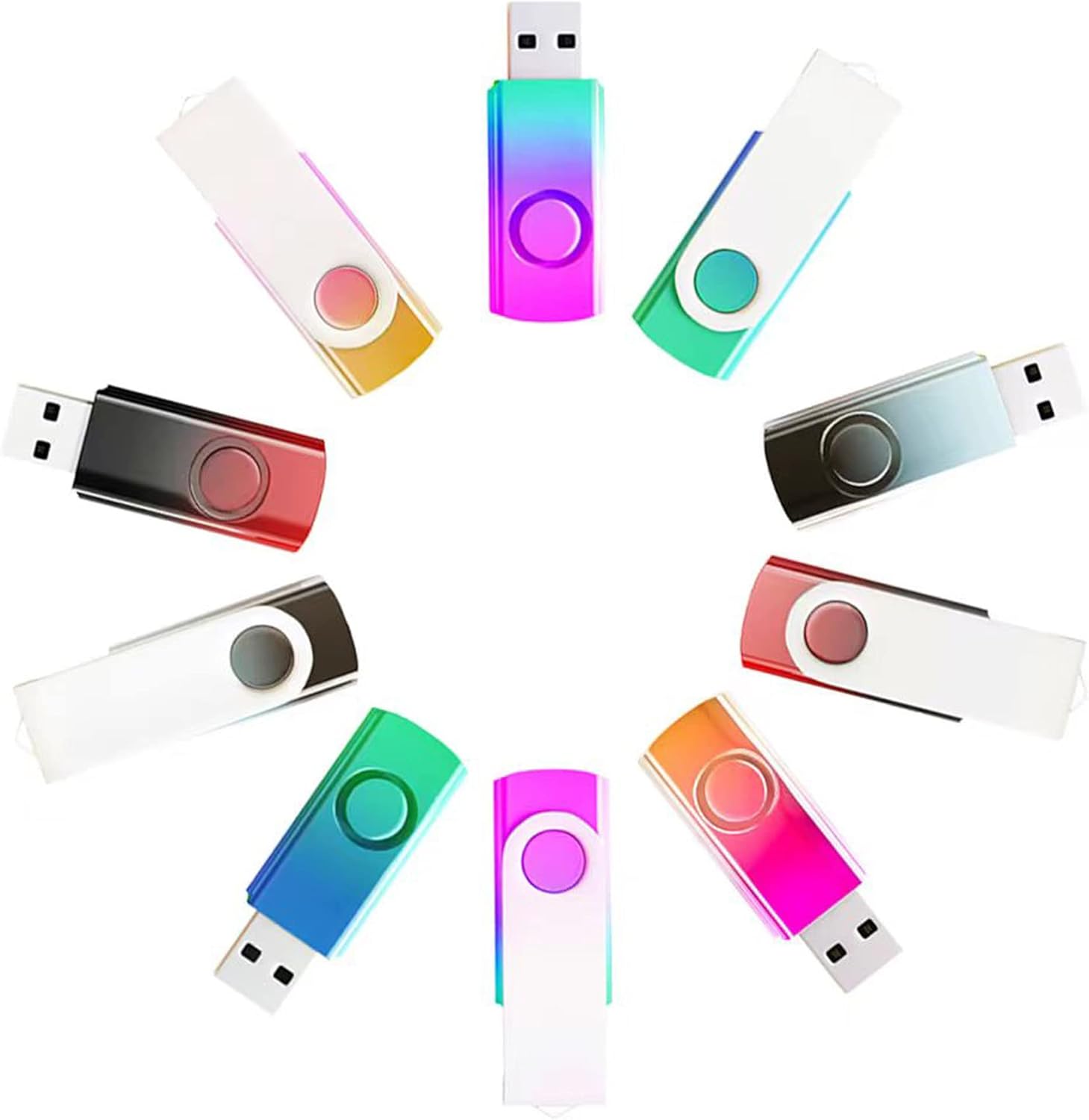 10 Pack 64GB USB Flash Drives for Data Storage and Sharing