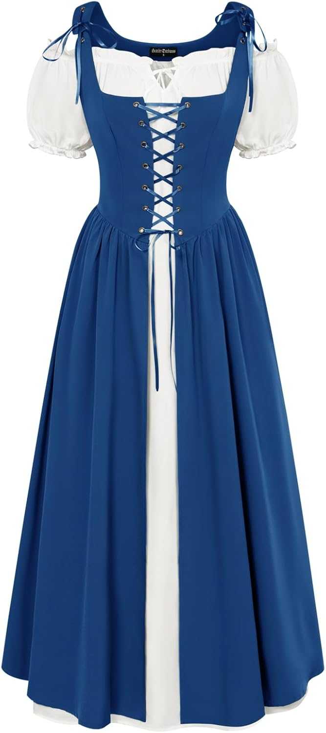 Scarlet Darkness Halloween Renaissance Costume for Women Peasant Dress