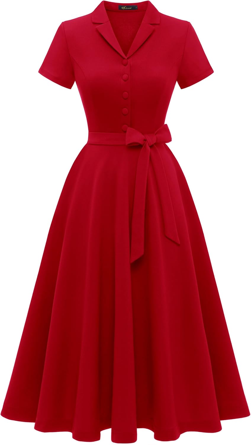 Wedtrend Women's Vintage Tea Dress for Cocktail and Casual Events