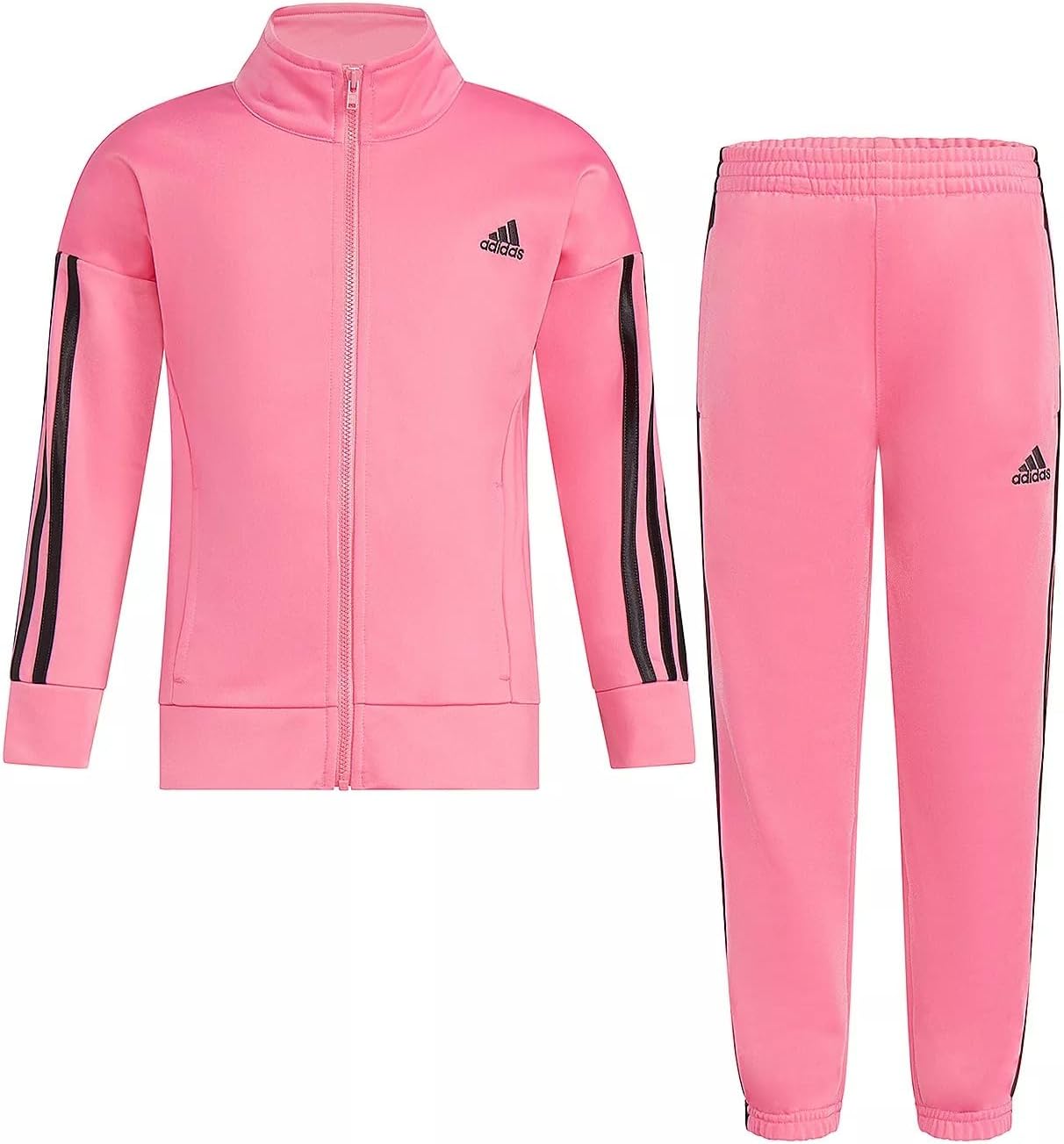 adidas Little Girl's Classic Tricot Jacket and Joggers Set