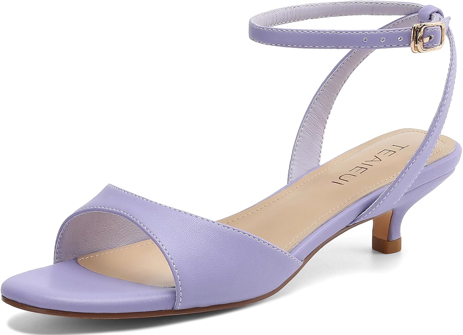 Women's Sandals Kitten Heels Low Strappy Open Toe Ankle Strap