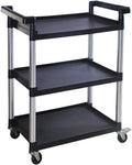 3-Shelf Utility Plastic Cart with Wheels - Durable 225 lb Capacity