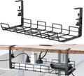 No Drill Under Desk Cable Management Tray - Sturdy Under-Desk