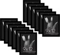 9x12 Picture Frame Polished Plexiglass - Set of 12 Classic Black