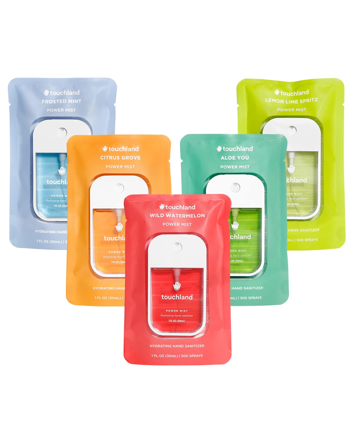 Touchland Power Mist Hydrating Hand Sanitizer Spray Set of 5