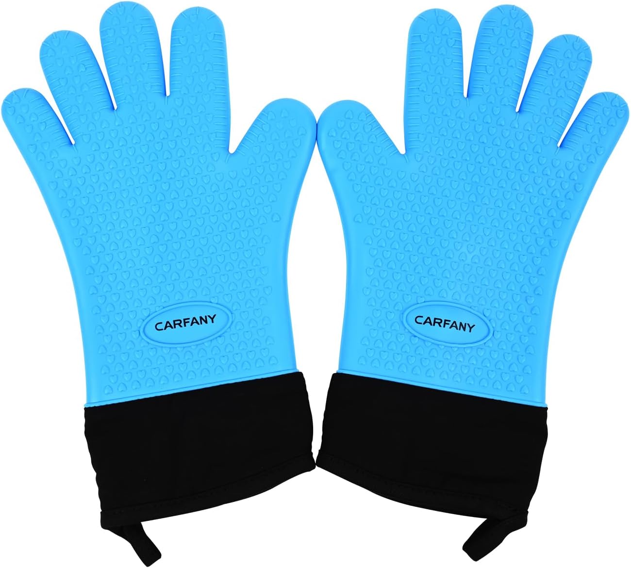 Blue Waterproof BBQ Silicone Gloves - Carfany