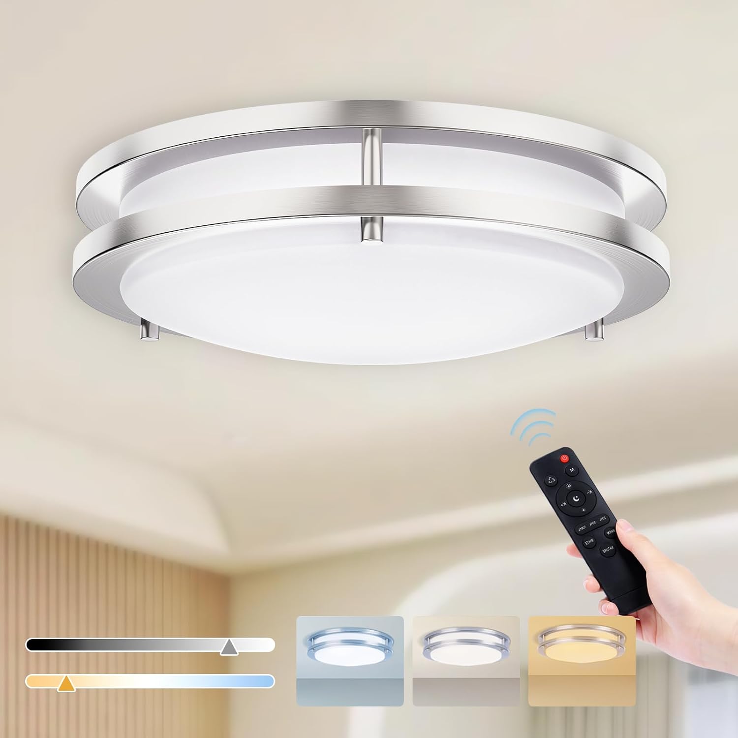 Kalium LED Ceiling Light with Remote for Adjustable Dimming