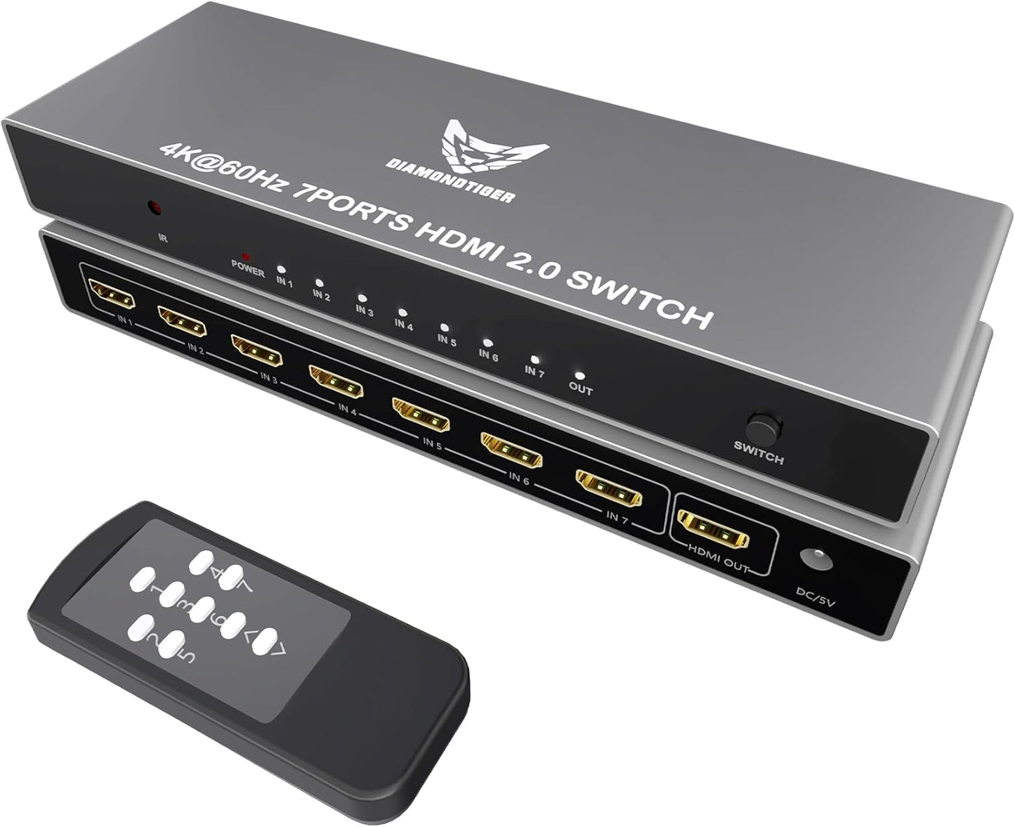HDMI Switch 7 in 1 Out 4K@60Hz for Seamless Device Switching