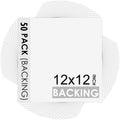 Mat Board Center 50 Pack 12x12 White Backing Matte Boards - Sturdy