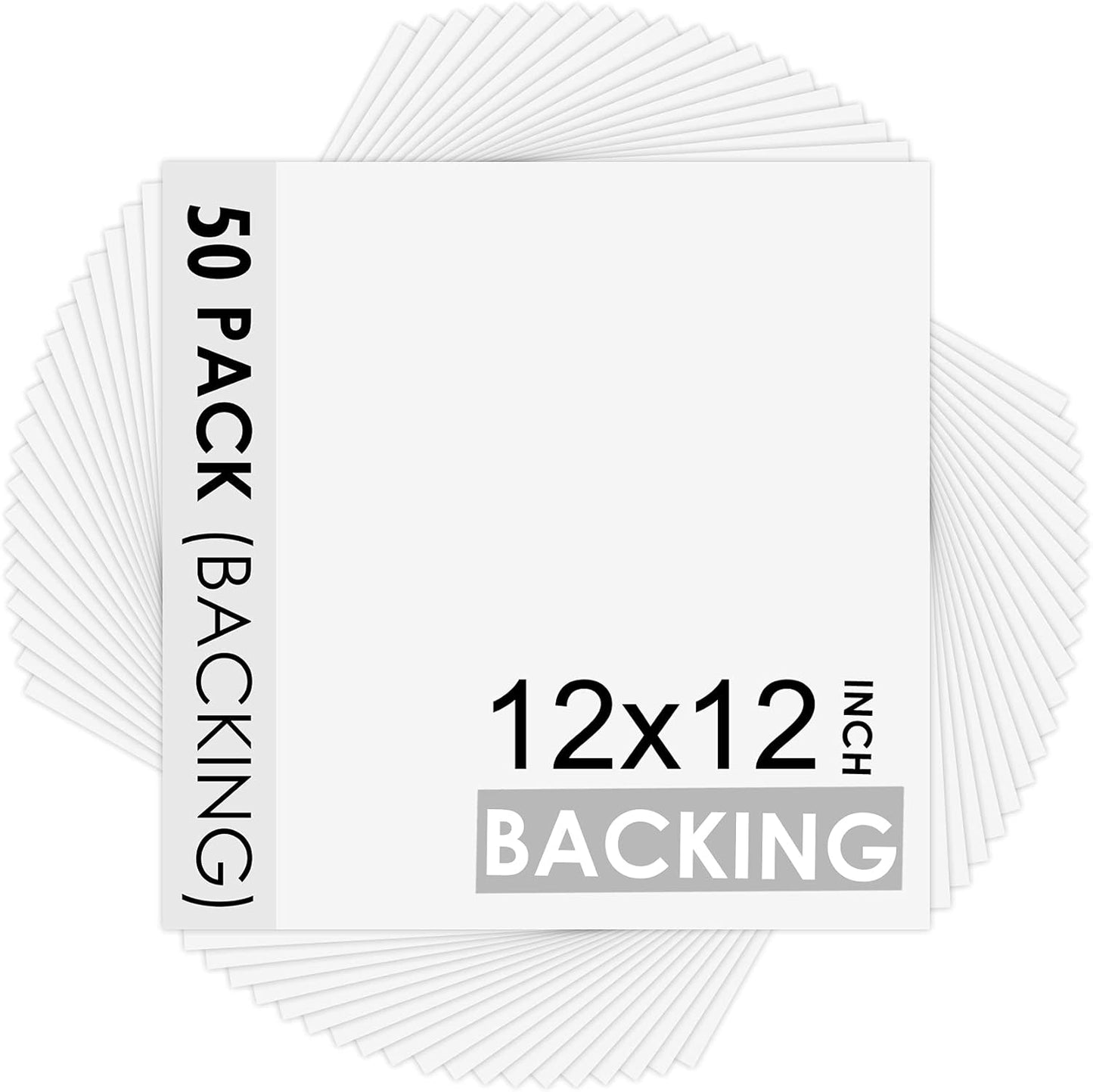 Mat Board Center 50 Pack 12x12 White Backing Matte Boards