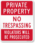Private Property No Trespassing Sign 30 x 24 in - Durable Weatherproof