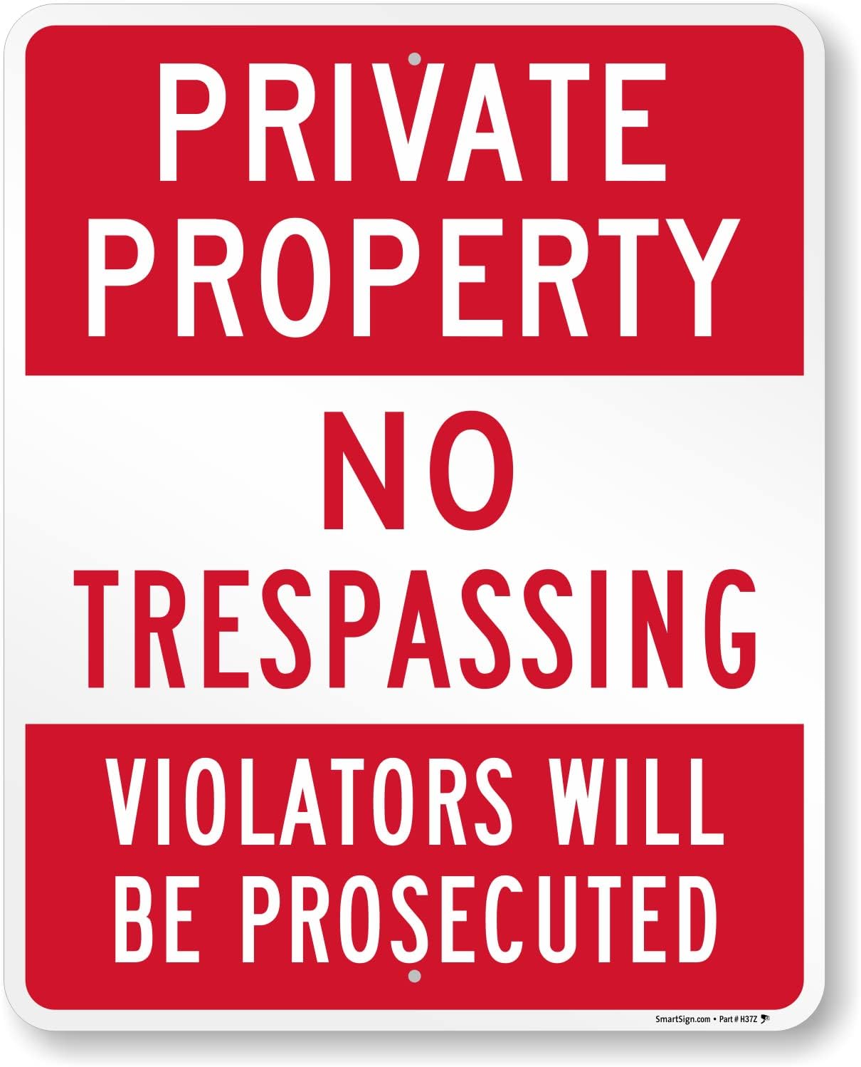 Private Property No Trespassing Sign - Durable Aluminum Design