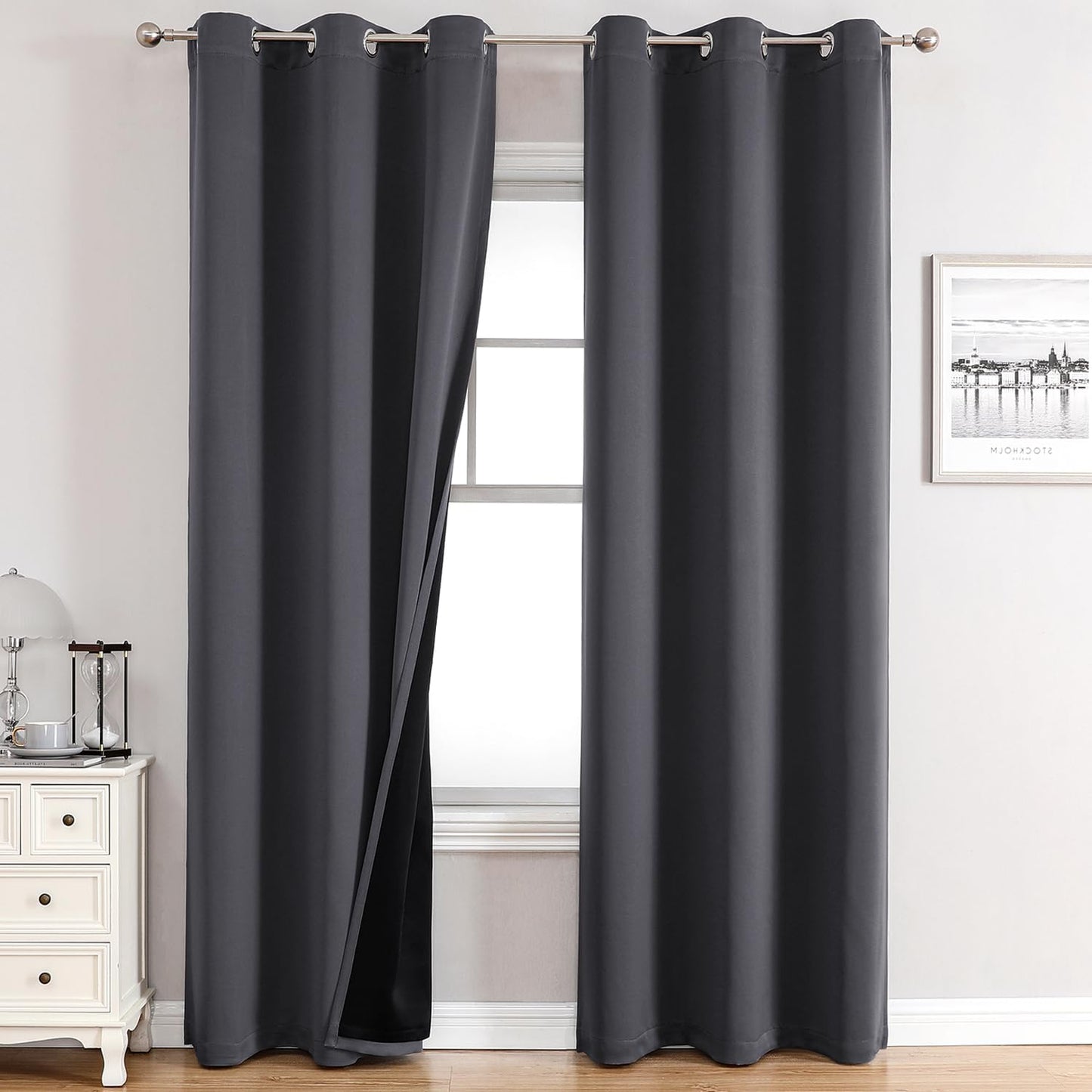 ChrisDowa 100% Blackout Curtains for Bedroom - Total Blackout