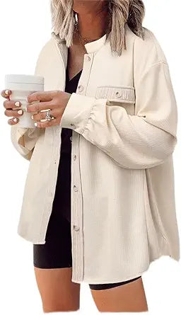DARKRANI Women's Waffle Shacket for Stylish Comfort and Versatility