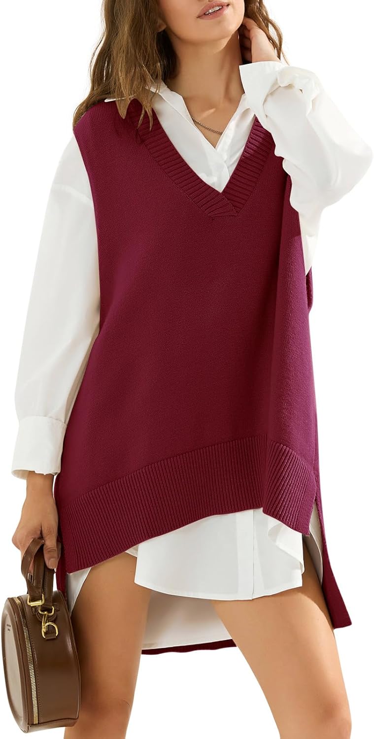 EXLURA Womens Oversized Sweater Vest for Trendy Fall Style