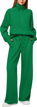 Women's 2 Piece Outfits Lounge Set Oversized Half Zip