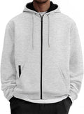 QOSOQ Mens Zip Up Hooded Sweatshirt for Casual Style