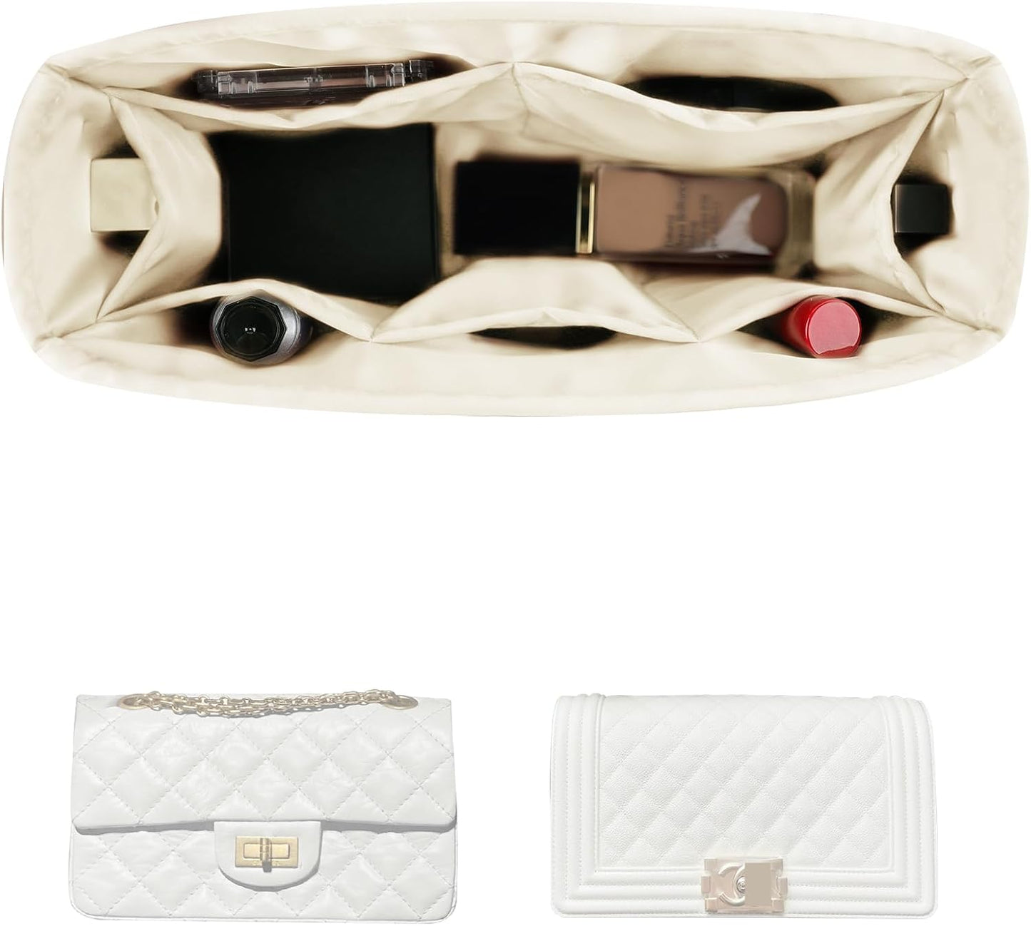 Purse Insert for Chanel Le-boy Small Bags - Satin Organizer