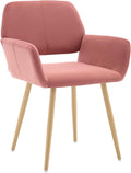 KCC Small Modern Dining Room Arm Chair - Mid-Century Velvet Comfort