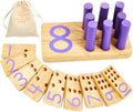 Counting Peg Board Montessori Math and Numbers for Kids - Wooden