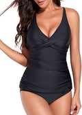 Yonique Tankini Swimsuits for Women Tummy Control Two Piece Twist Top