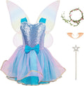 Fairy Costume Dress for Girls 3-10 - Pink Blue Tutu Set