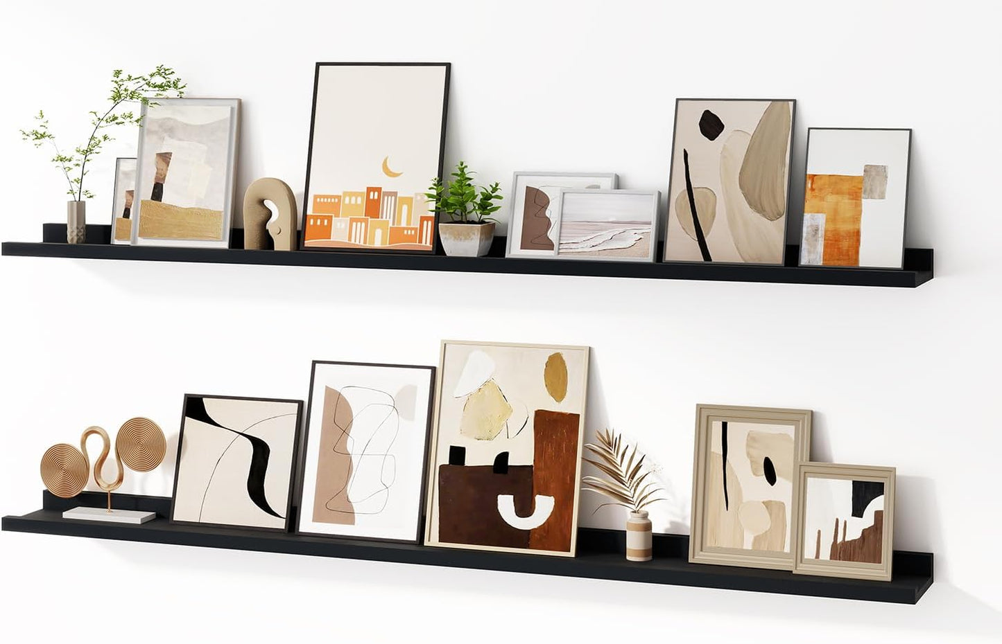 Floating Picture Ledge Shelves for Wall Set of 2, 55 in