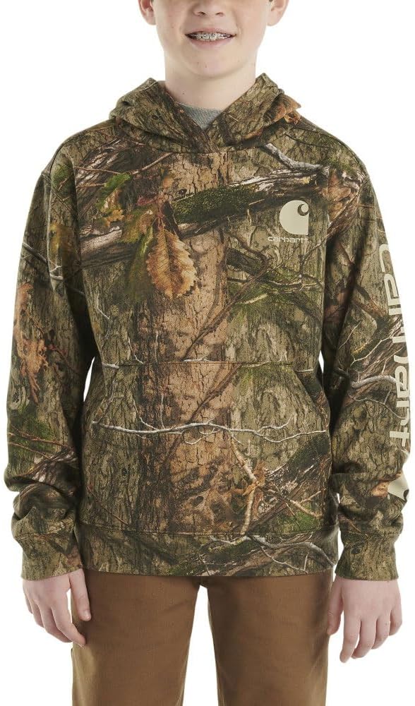 Carhartt Boys' Long Sleeve Hooded Sweatshirt for Comfort