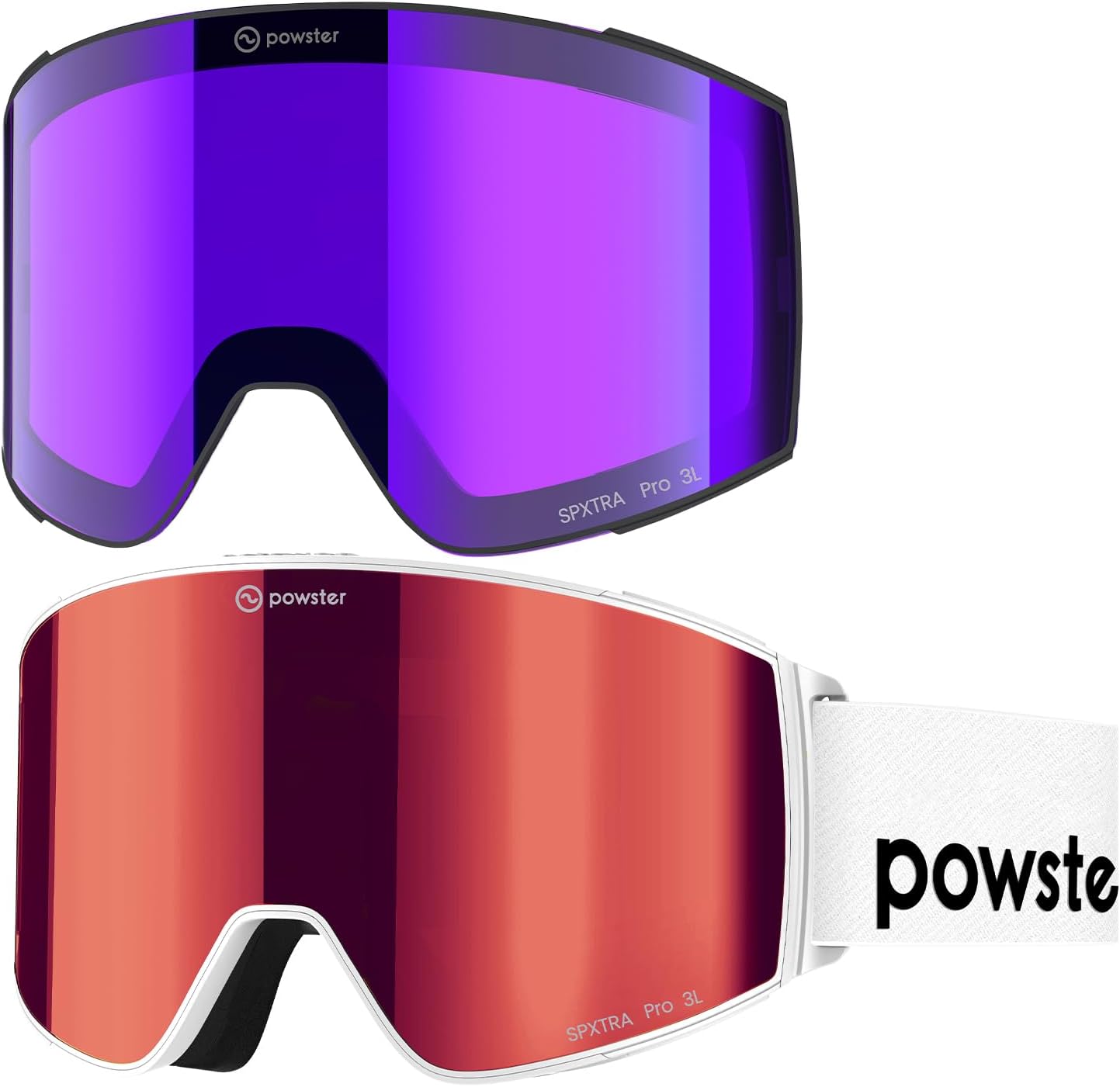 Powster OTG Magnetic Ski Goggles UV Protection