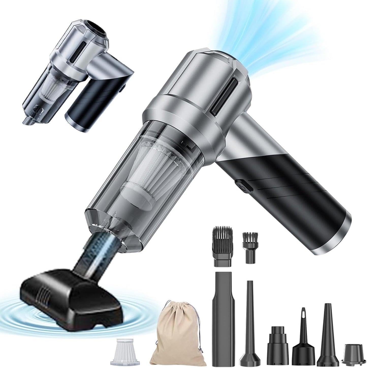 Portable Cordless 20000PA Mini Vacuum Cleaner for Home & Car