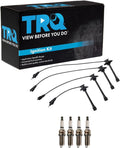TRQ Ignition Kit Spark Plugs Wire Set Compatible with 1998-2000 Toyota