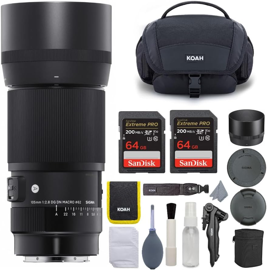 Sigma 105mm f/2.8 Art DG DN Macro Lens for Sony E-Mount Bundle