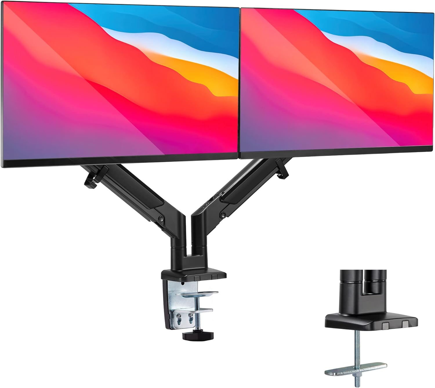 Mount-It! Dual Monitor Arm: Height Adjustable Gas Spring System
