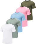 PINSPARK 5 Pack Workout Shirts for Men - Moisture Wicking (Style LCL2)