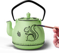 Toptier Teapot with Removable Infuser - Cast Iron 32 oz Bright Green